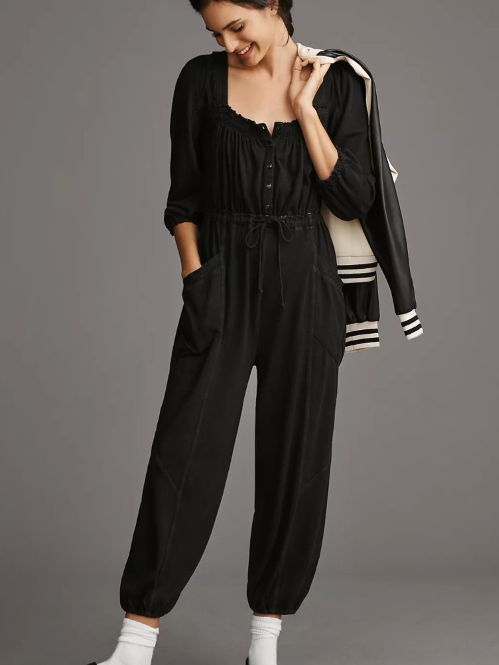 Daily Practice by Anthropologie Long-Sleeve Mayotte Jumpsuit XXS